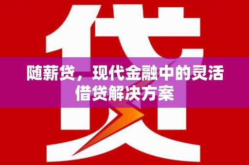 海淀随薪贷，现代金融中的灵活借贷解决方案