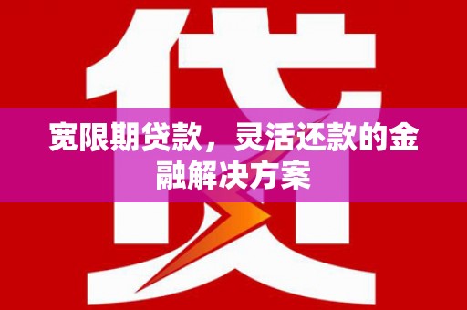 海淀宽限期贷款，灵活还款的金融解决方案