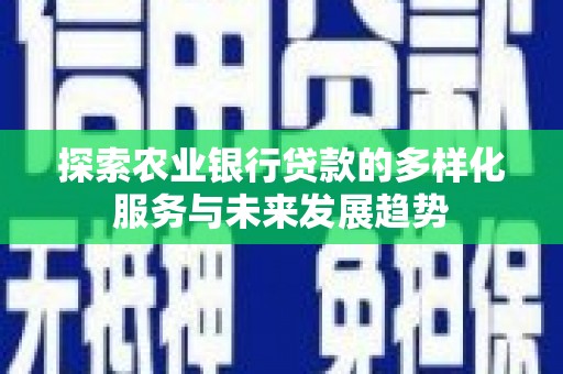 海淀探索农业银行贷款的多样化服务与未来发展趋势