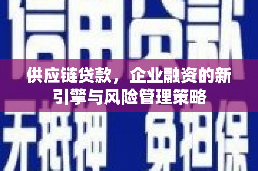 海淀供应链贷款，企业融资的新引擎与风险管理策略