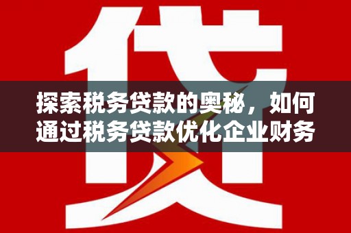 海淀探索税务贷款的奥秘，如何通过税务贷款优化企业财务