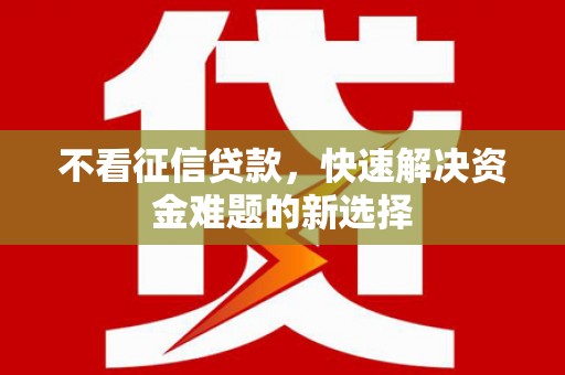 海淀不看征信贷款，快速解决资金难题的新选择