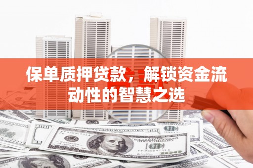 海淀保单质押贷款，解锁资金流动性的智慧之选