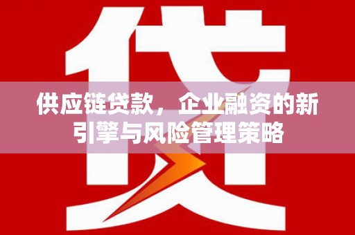 海淀供应链贷款，企业融资的新引擎与风险管理策略