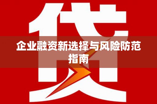 海淀企业融资新选择与风险防范指南